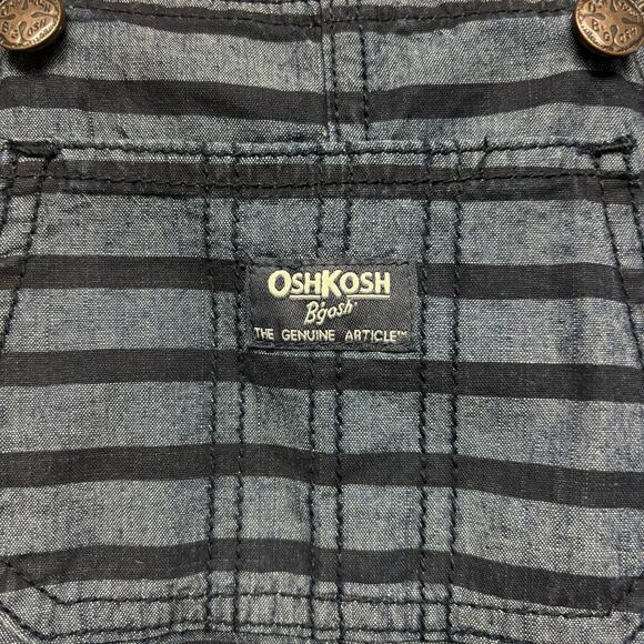 Osh Kosh B’Gosh Shortall Size 4T Carpenter Pinstripe Sailor Boat Multipocket New - Picture 2 of 12